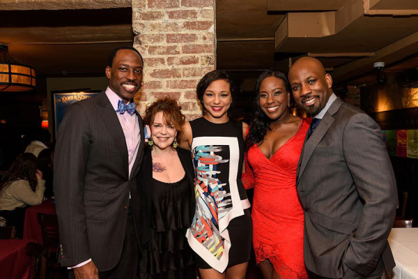 Carl Hendrick Louis, Deidre O&#39;Connell, Carra Patterson, Crystal Lucas-Perry, and Maurice Jones at the opening night for Little Children Dream of God.
