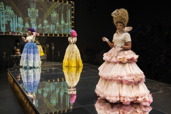 Ericka Ratcliff, Tamberla Perry, and Alana Arenas in the title role of David Adjmi&#39;s Marie Antoinette, directed by Robert O&#39;Hara, at Steppenwolf Theatre.