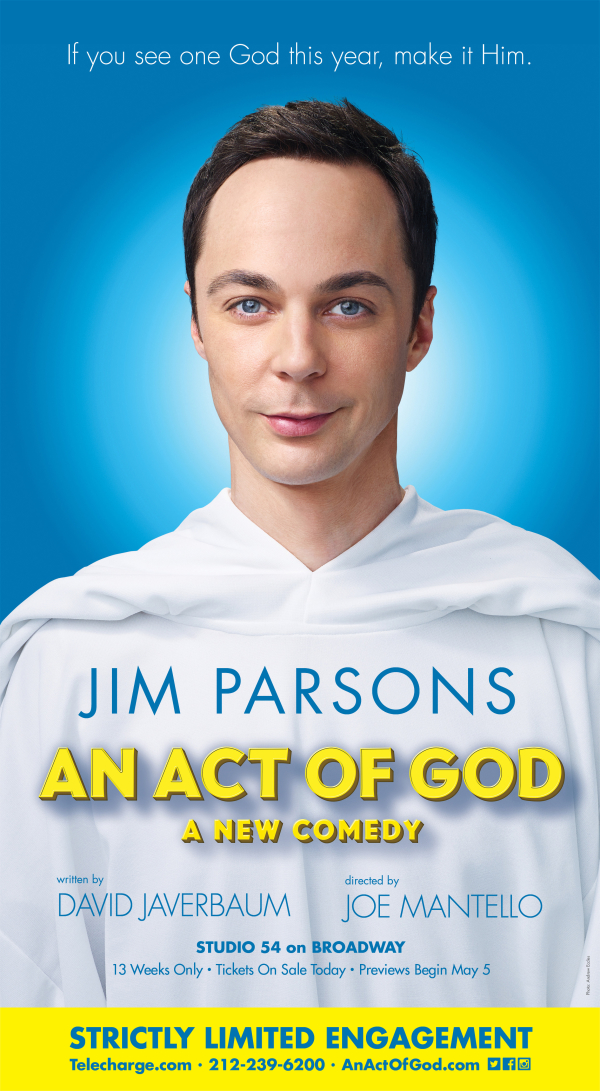 Jim Parsons is God in An Act of God on Broadway.