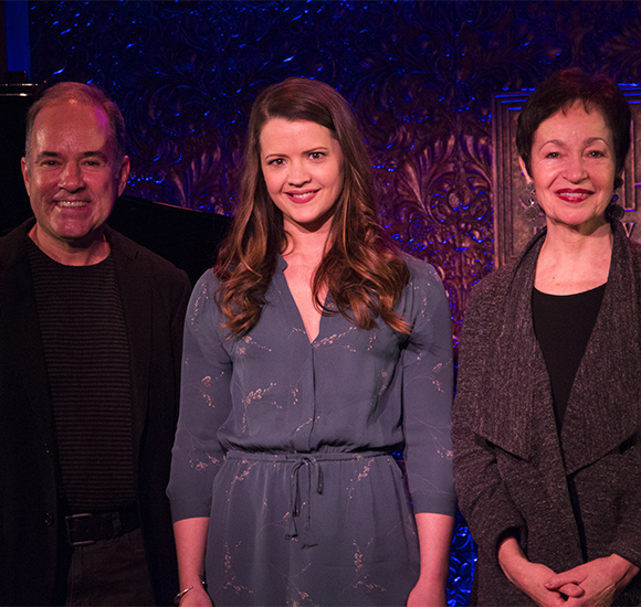 Tony-winning songwriters Stephen Flaherty and Lynn Ahrens join Rose Hemingway (center) to preview a concert of A Man of No Importance on March 15.