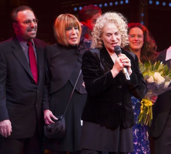 Barry Mann, Cynthia Weil, and Carole King help celebrate the opening night of the London production of Beautiful — The Carole King Musical at the Aldwych Theatre.