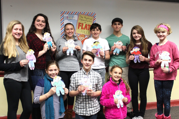 The cast of Boston Children&#39;s Theatre&#39;s The Musical Adventures of Flat Stanley, which begins tonight.