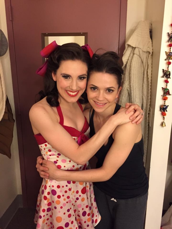 Tiler Peck (in her Ivy costume) with her sister-in-law, Megan Fairchild, who plays the role of Ivy in On the Town.