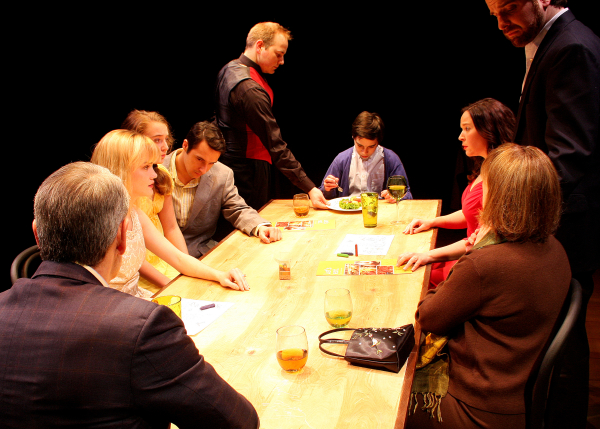 The cast of Dan LeFranc&#39;s The Big Meal, directed by David J. Miller, at Zeitgeist Stage Company.