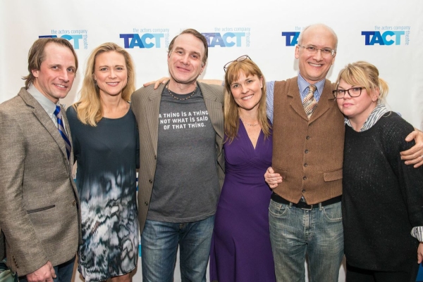 Abundance stars Todd Lawson, Tracy Middendorf, Ted Koch, Kelly McAndrew, and Jeff Talbott, pose with director Jenn Thompson.
