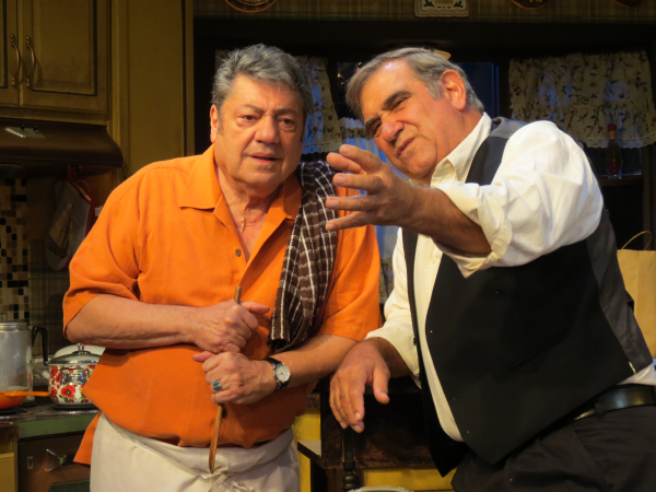 Richard Zavaglia and Dan Lauria in the world premiere of Lauria&#39;s Dinner With the Boys at the New Jersey Repertory Company.