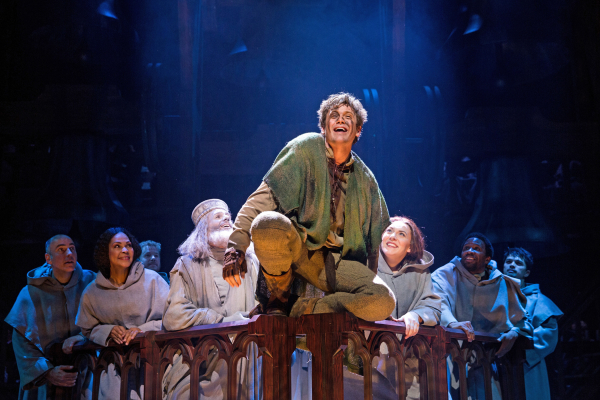 Michael Arden and the cast of The Hunchback of Notre Dame, directed by Scott Schwartz, at New Jersey&#39;s Paper Mill Playhouse.