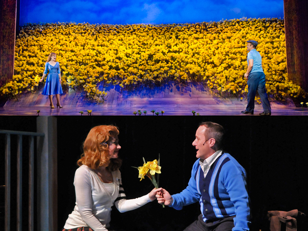 Kate Baldwin and Norbert Leo Butz (above) as Sandra and Edward Bloom in the Broadway production of Big Fish and Aimee Doherty and Steven Goldstein in the same roles at SpeakEasy Stage Company.
