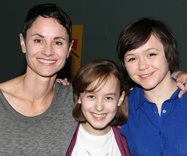 Beth Malone, Sydney Lucas, and Emily Skeggs lead the cast of Fun Home as real-life cartoonist Alison Bechdel at three different ages.