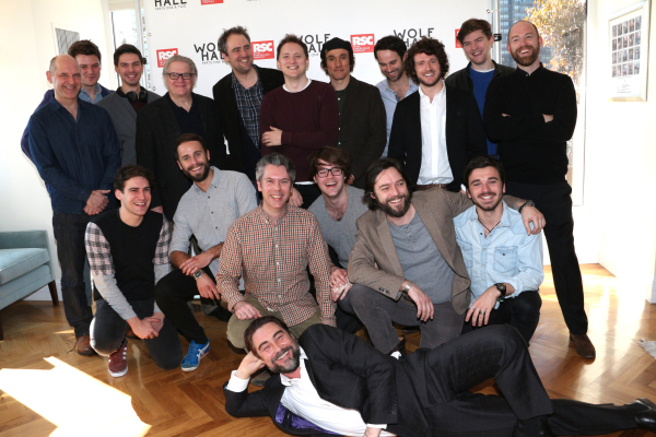 Nathaniel Parker (front) and the men of Wolf Hall at their Broadway Meet and Greet.