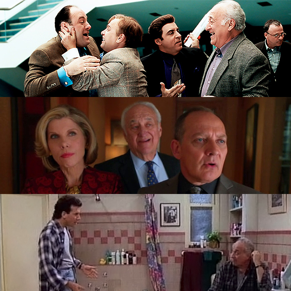 A cross-section of Jerry Adler&#39;s acting career: The Sopranos (top); The Good Wife (middle); and Mad About You (bottom).