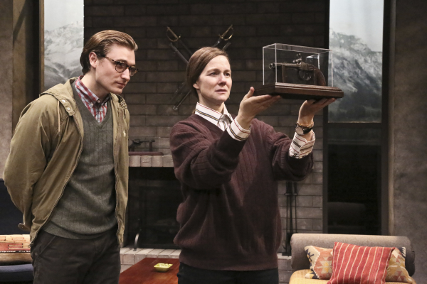Seth Numrich and Laura Linney in Joanna Murray-Smith&#39;s Switzerland, directed by Mark Brokaw, at the Geffen Playhouse.