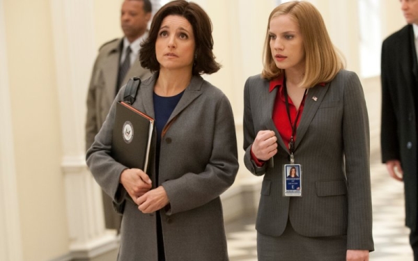 Julia Louis-Dreyfus as Selina and Anna Chlumsky as Amy Brookheimer on the HBO series Veep.
