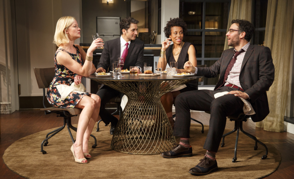 The Broadway cast of Ayad Akhtar&#39;s Pulitzer Prize-winning drama Disgraced.