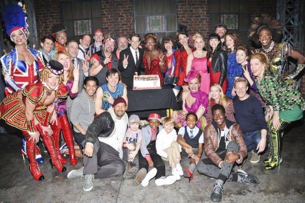 The cast of Kinky Boots on the occasion of  its second Broadway anniversary.