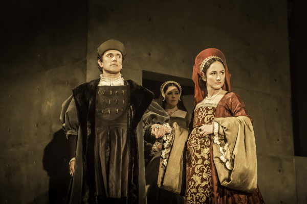 Ben Miles and Lydia Leonard in a scene from the RSC production of Wolf Hall: Parts 1 &amp; 2 on Broadway.