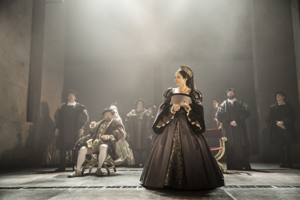 Ben Miles, Nathaniel Parker, and Lydia Leonard lead the cast of Hilary Mantel&#39;s Wolf Hall: Parts One &amp; Two, adapted by Mike Poulton and directed by Jeremy Herrin, at The Winter Garden Theatre on Broadway.