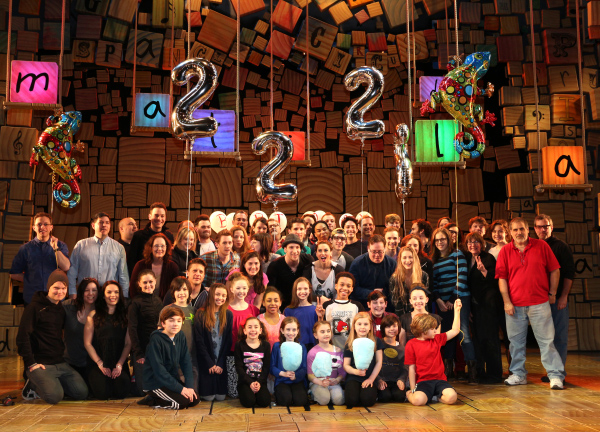 The Matilda family throws itself a birthday party on the stage of the Shubert Theatre.