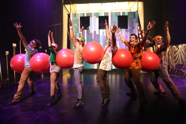 The members of Flip FabriQue in Catch Me!, directed by Olivier Normand, at the New Victory Theater.