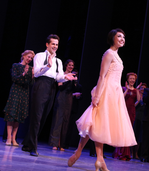 Robert Fairchild and Leanne Cope take their opening-night curtain call in An American in Paris at the Palace Theatre.