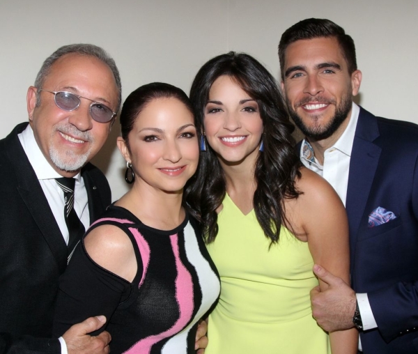 Emilio and Gloria Estefan with Ana Villafañe and Josh Segarra, who will play them in the new Broadway musical, On Your Feet!