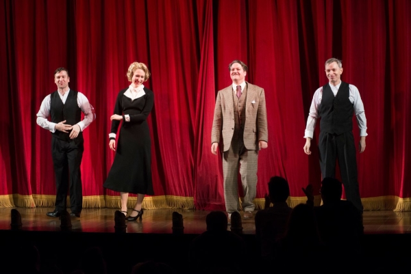 Billy Carter, Brittany Vicars, Robert Petkoff, and Arnie Burton take their opening-night bow.