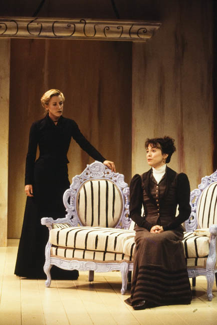 Felicity Huffman and Rebecca Pidgeon in David Mamet&#39;s Boston Marriage at American Repertory Theatre in 1999.