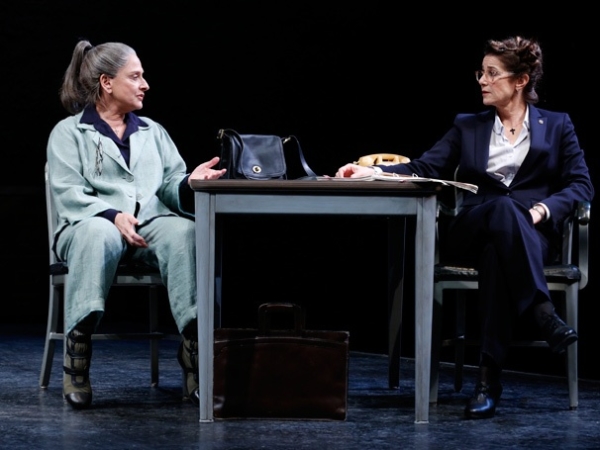Patti LuPone and Debra Winger in the Broadway production of The Anarchist at the John Golden Theatre in 2012.