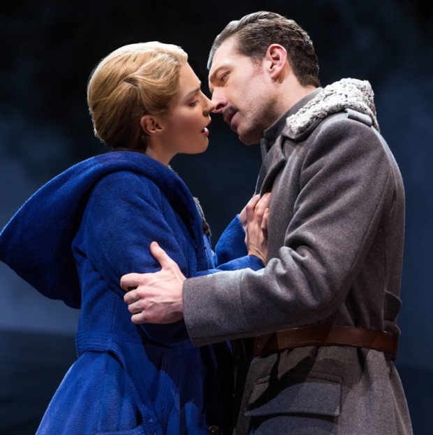 Kelli Barrett as Lara and Tam Mutu as Yurii in the Broadway production of Doctor Zhivago at the Broadway Theatre.