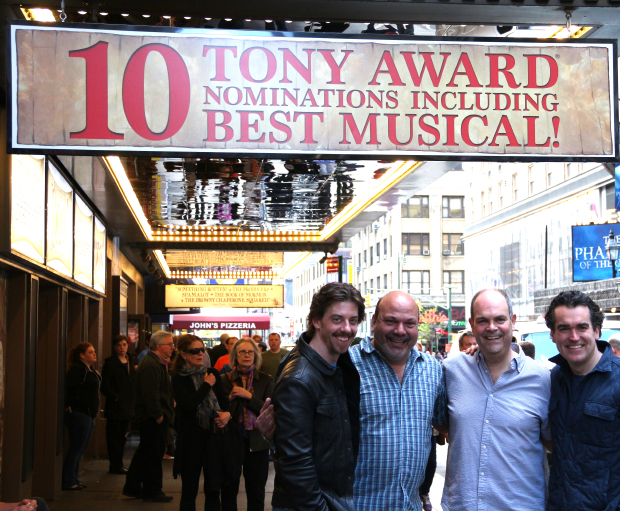 Congrats to Something Rotten! family members Christian Borle, Casey Nicholaw, Brad Oscar, and Brian d&#39;Arcy James on their Tony nominations!