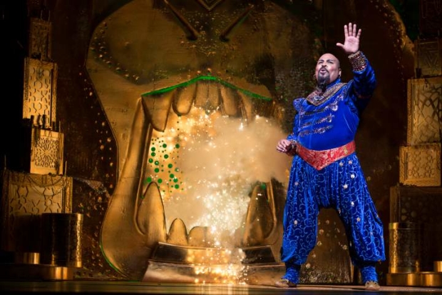 James Monroe Iglehart as the Genie in Disney&#39;s Aladdin at the New Amsterdam Theatre.