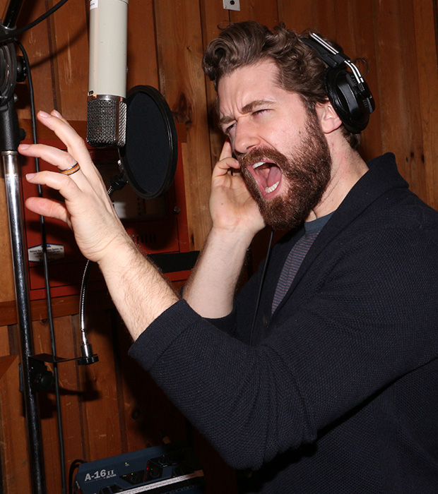 Matthew Morrison records a track for the Finding Neverland cast album.