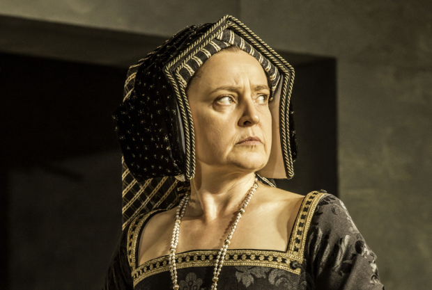 Lucy Briers as Kathryn of Aragon in Wolf Hall: Parts 1 &amp; 2.