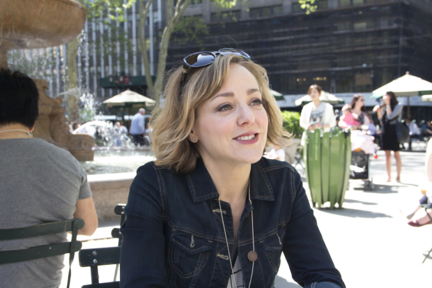 Geneva Carr sits in Bryant Park, soaking in her Tony nomination for her Broadway debut performance in Hand to God.