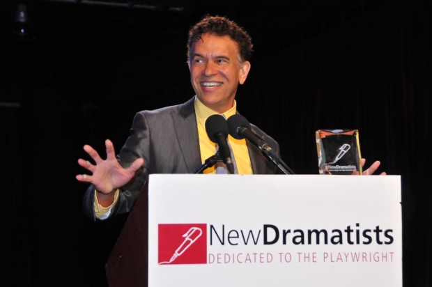 2015 New Dramatists Distinguished Achievement Award honoree Brian Stokes Mitchell speaks at the New Dramatists 66th Anniversary Spring Luncheon.