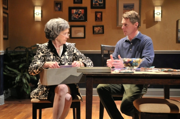 Nancy E. Carroll and Michael Kaye in Terrence McNally&#39;s Mothers and Sons, directed by Paul Daigneault, at SpeakEasy Stage Company. 