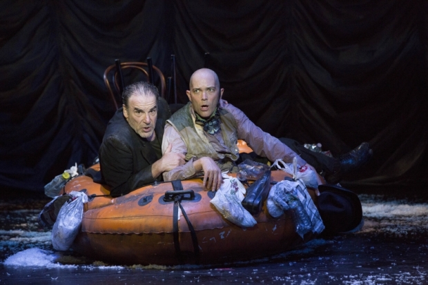 Mandy Patinkin and Taylor Mac in The Last Two People On Earth, directed by Susan Stroman, at the American Repertory Theater. 