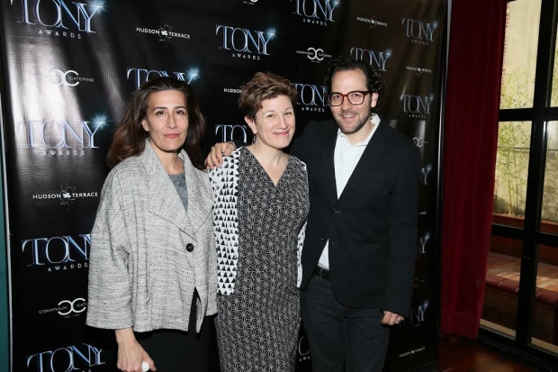 Team Fun Home — writers Jeanine Tesori and Lisa Kron, and director Sam Gold —celebrate their Tony nominations.