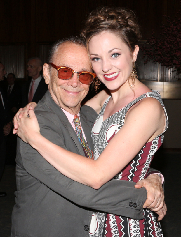 It&#39;s an Anything Goes reunion as Joel Grey gets a squeeze from his old costar, Laura Osnes.
