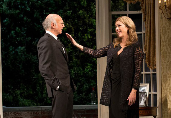 Rita Wilson (right) with Larry David in Broadway&#39;s Fish in the Dark at the Cort Theatre.