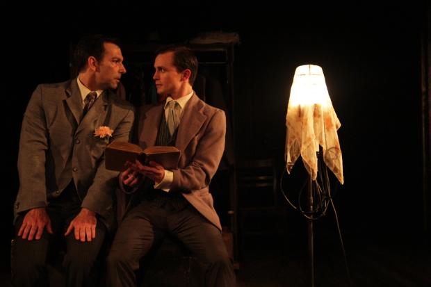 Robert Mammana and Will Bradley star in Tom Jacobson&#39;s The Twentieth-Century Way, directed by Michael Michetti, at Rattlestick Playwrights Theater.