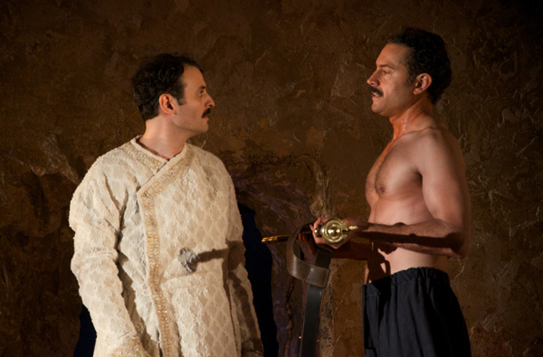 Arian Moayed and Omar Metwally star in Rajiv Joseph&#39;s Guards at the Taj, directed by Amy Morton, at Atlantic Theater Company.