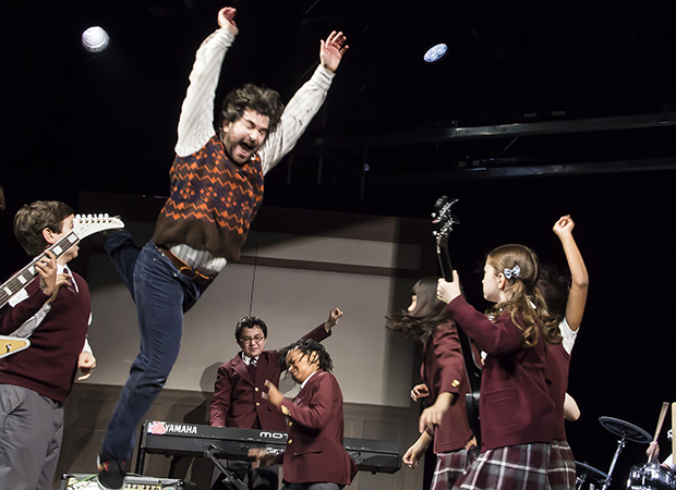 Alex Brightman goes flying through the air in a moment from School of Rock.