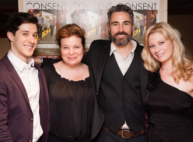 The cast of Consent: Michael Goldstein, Catherine Curtain, Mark McCullough Thomas, and Angela Pierce