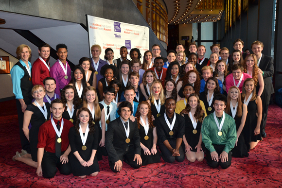The 2014 Jimmy Awards finalists at Broadway&#39;s Minskoff Theatre.
