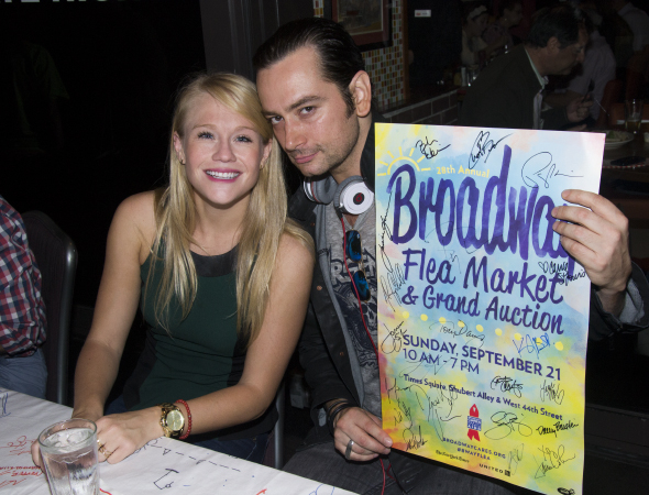 Rock of Ages stars Carrie St. Louis and Constantine Maroulis at the 2014 Broadway Flea Market. 