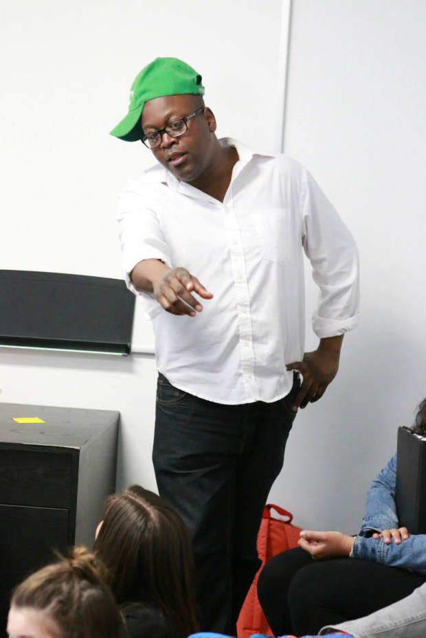 Tituss Burgess leads a session at The Broadway Dreams Foundation NYC Summer Performing Arts Intensive.