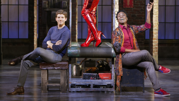 Stark Sands and Billy Porter as Charlie and Lola in Kinky Boots.