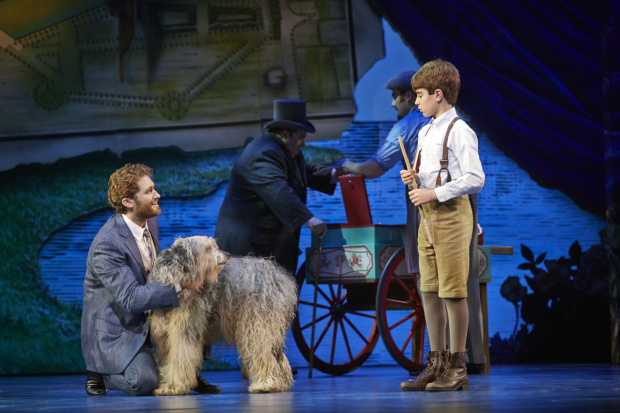 Matthew Morrison as J.M. Barrie with his pseudo-son Peter (Aidan Gemme) in Finding Neverland. 