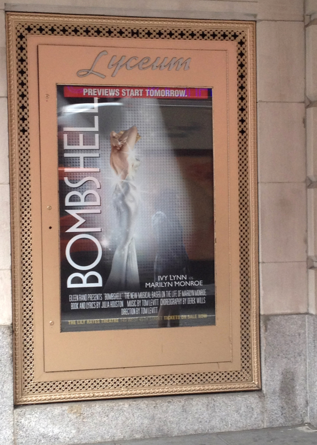 The fake Lyceum Theatre-signage for the &quot;Broadway&quot; production of Bombshell as it appeared on the TV series Smash.